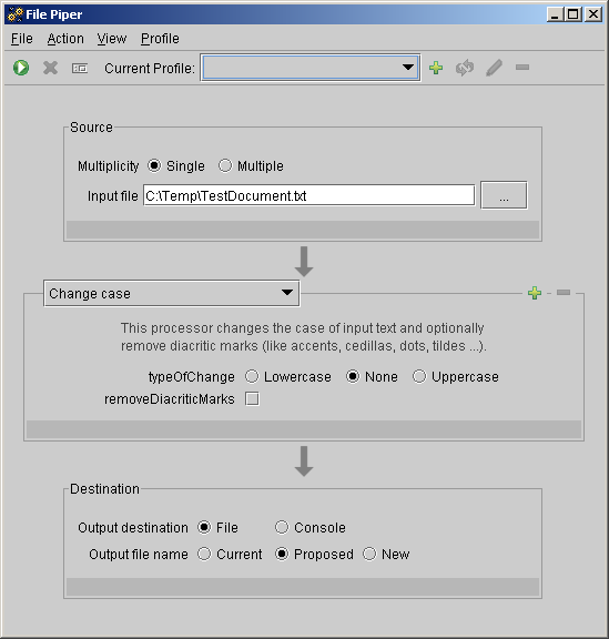 <i>Generated interface for "Change Case" processor</i>